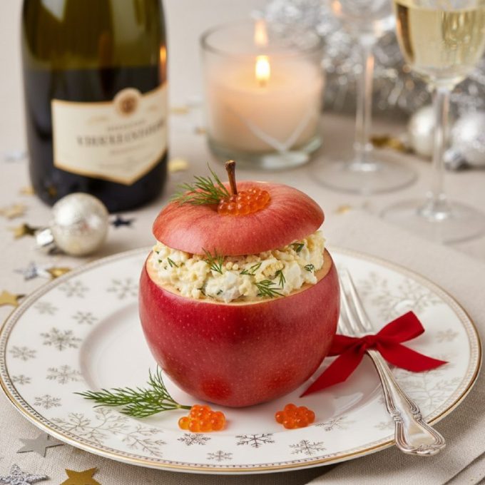 “Мимоза” на яблоке