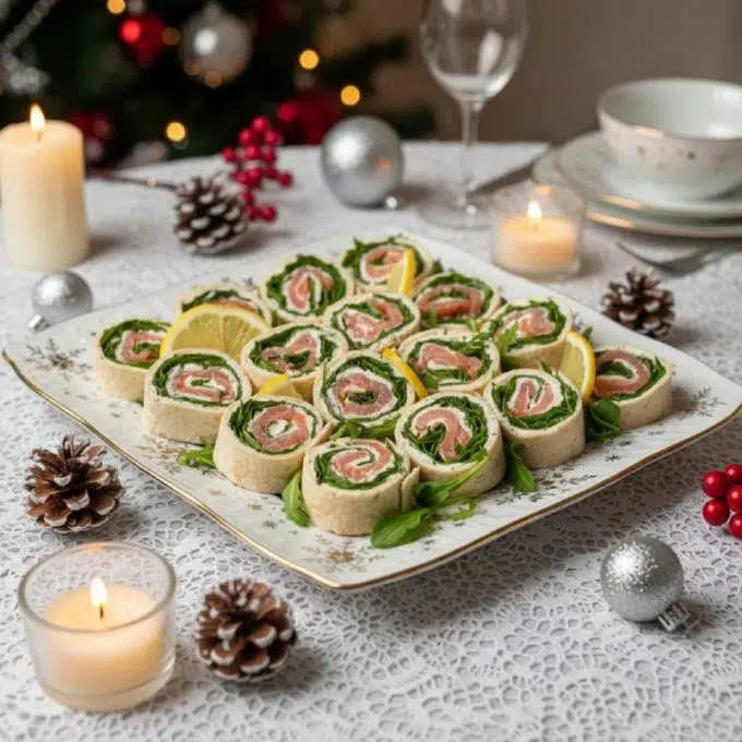 Рулетики из лаваша с красной рыбой