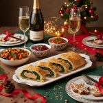 Рулет со шпинатом и красной рыбой