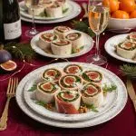 Рулетики из лаваша с инжиром и ветчиной