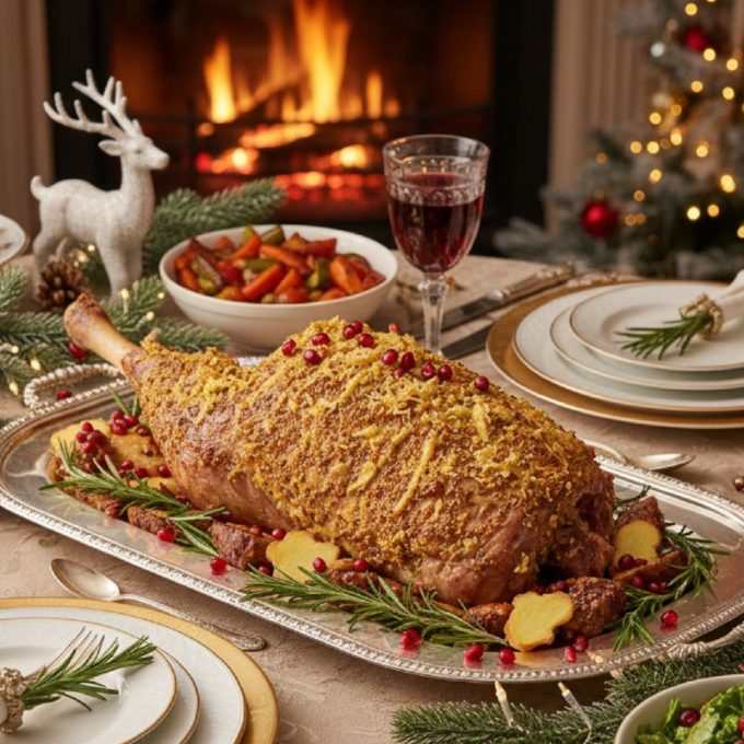 Баранья нога в пикантной панировке