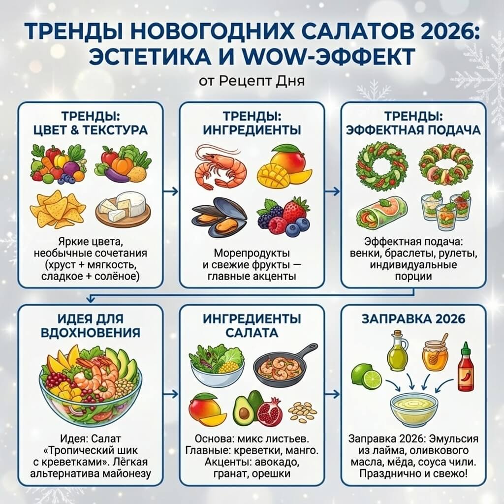 Тренды новогодних салатов 2026