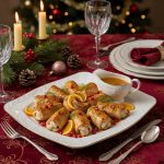 Рыбные рулетики в горчично-апельсиновом соусе