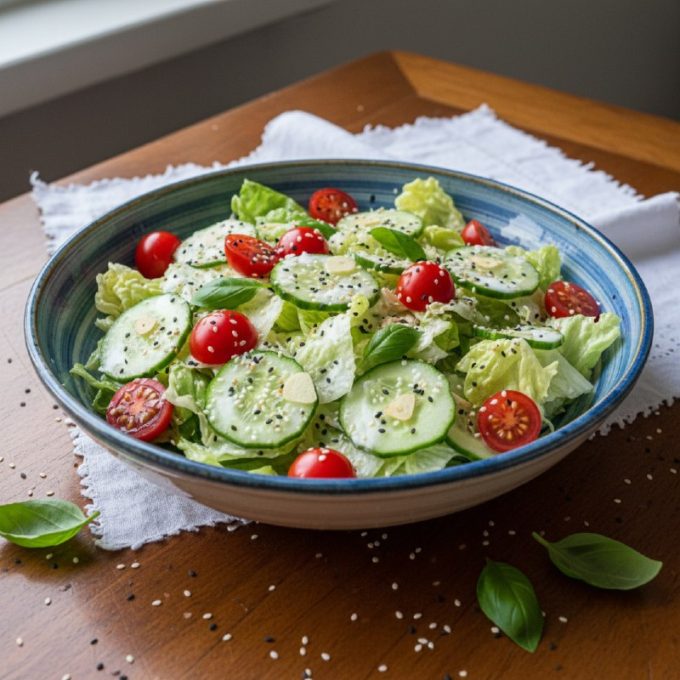 Салат «Айсберг» с кефирной заливкой