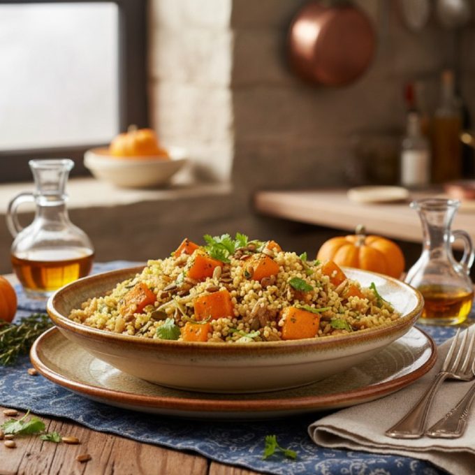 Плов с тыквой и кус-кусом
