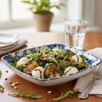 Салат с баклажаном и моцареллой