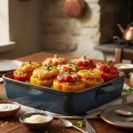 Фаршированные перцы курицей с сыром