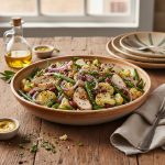 Тёплый салат с куриной грудкой, цветной капустой и фасолью