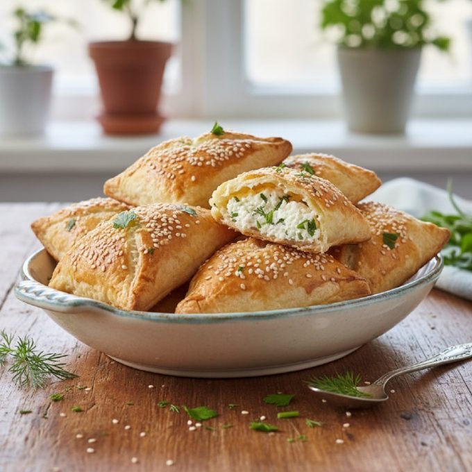 Конвертики с творогом и сыром