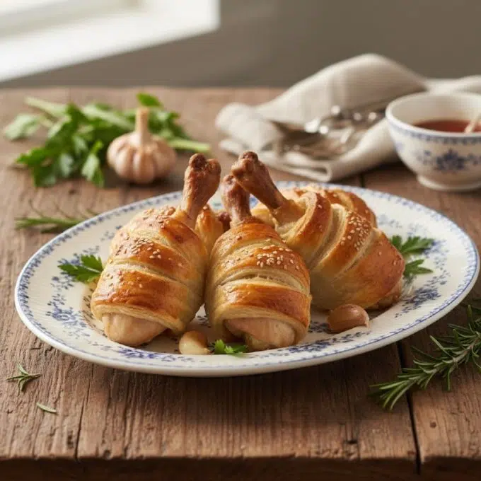 Куриные ножки в слоёном тесте