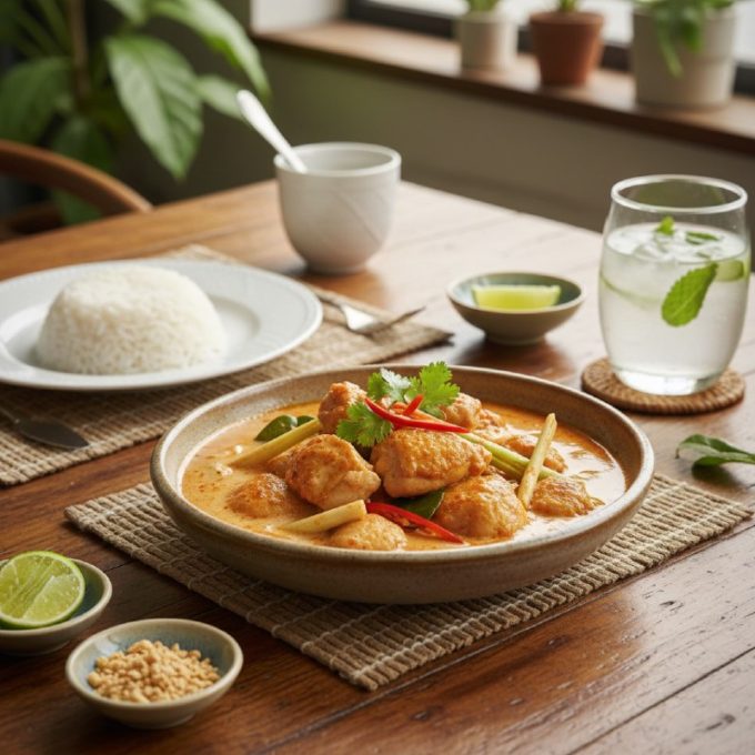 Цыплёнок в сливочном соусе том ям