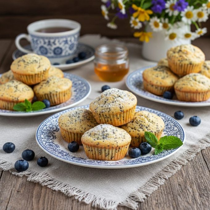 Творожные кексы с маком