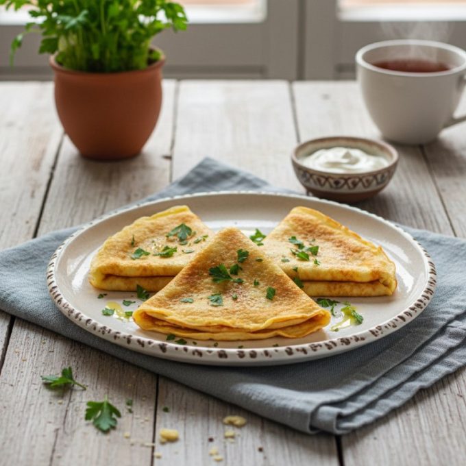 Сырные блинчики с петрушкой
