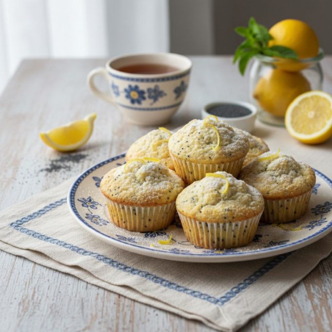 Творожные лимонно-маковые кексы