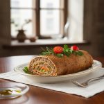 Печёночный рулет с овощами