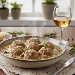 Митболы в сливочно-грибном соусе