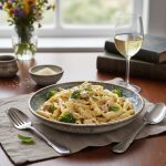 Паста с брокколи и курицей