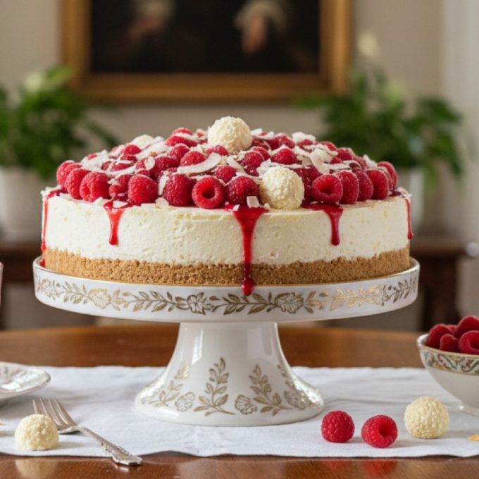 Чизкейк «Малиновое рафаэлло»