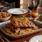 Свиные рёбрышки в карамельном луке