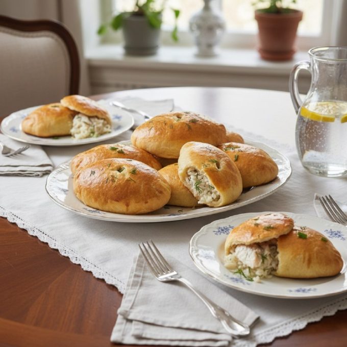 Расстегаи с рыбой и рисом